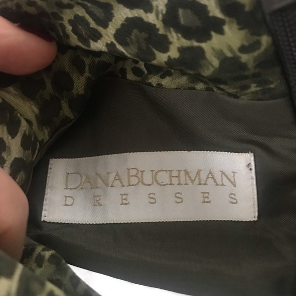 Olive Leopard Print Dana Buchman Dress - Picture 5 of 6